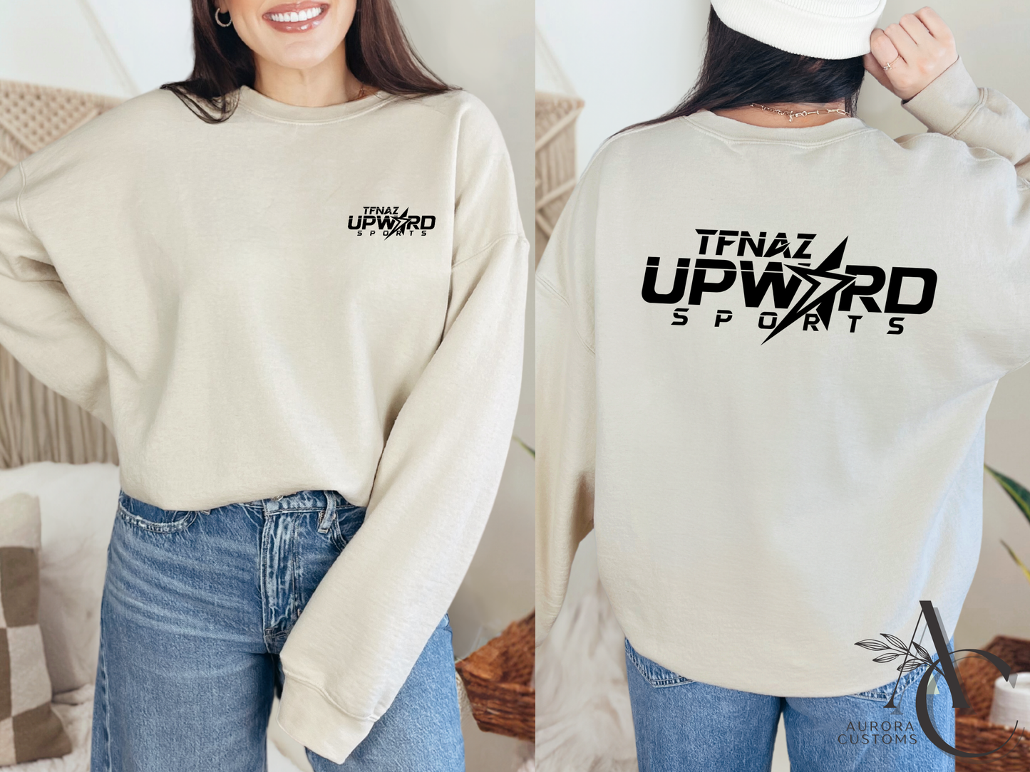 Tan Upward Crewneck Sweatshirt ADULT