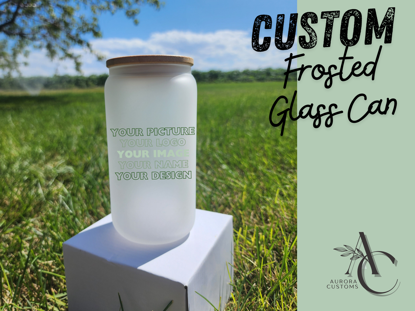 Custom Frosted 16oz Glass Can