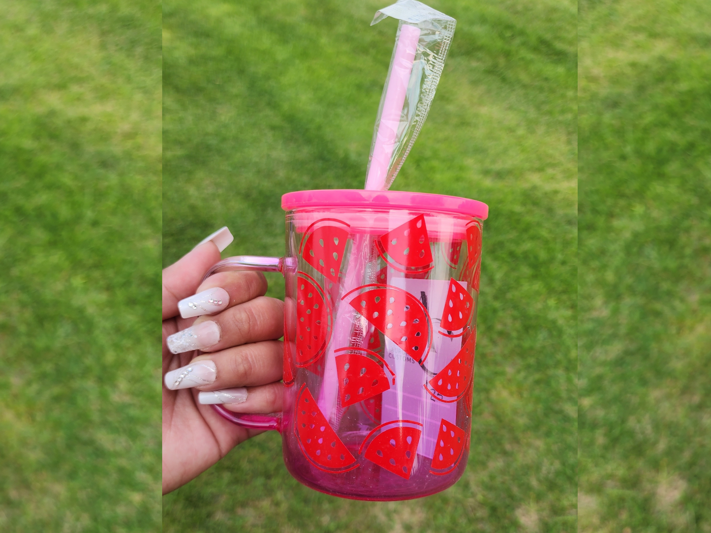 Red Melon Glass Mug