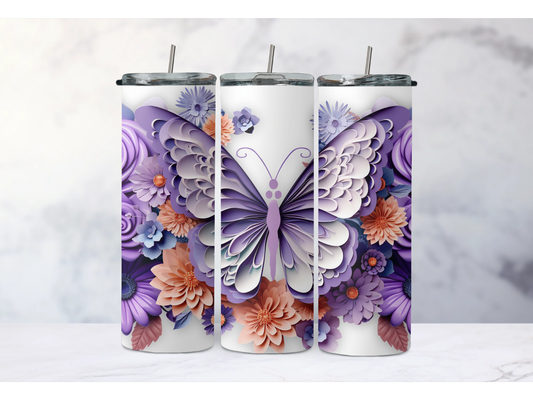 Purple Butterfly Tumbler