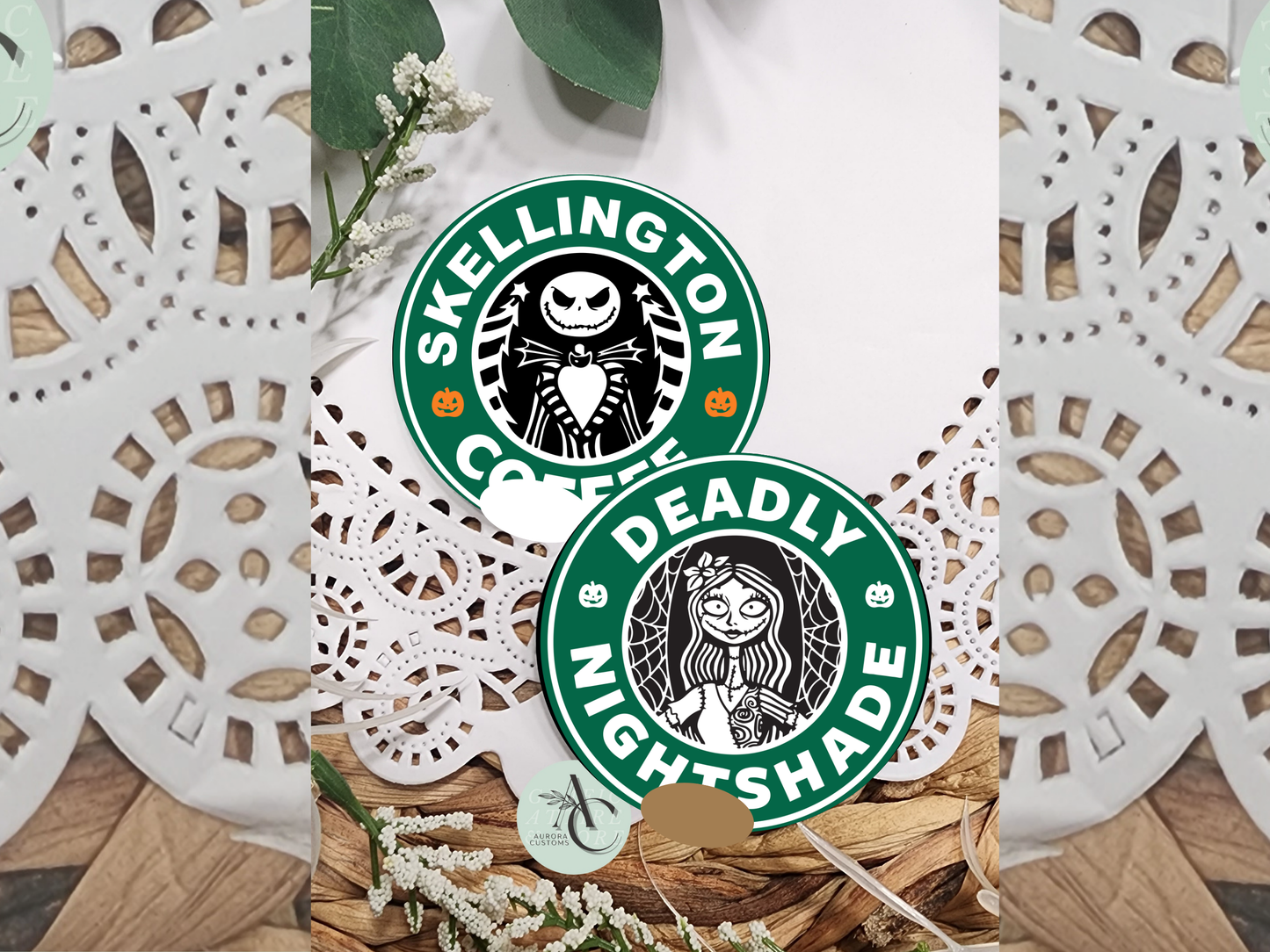 Skellington Coffee Car Coasters