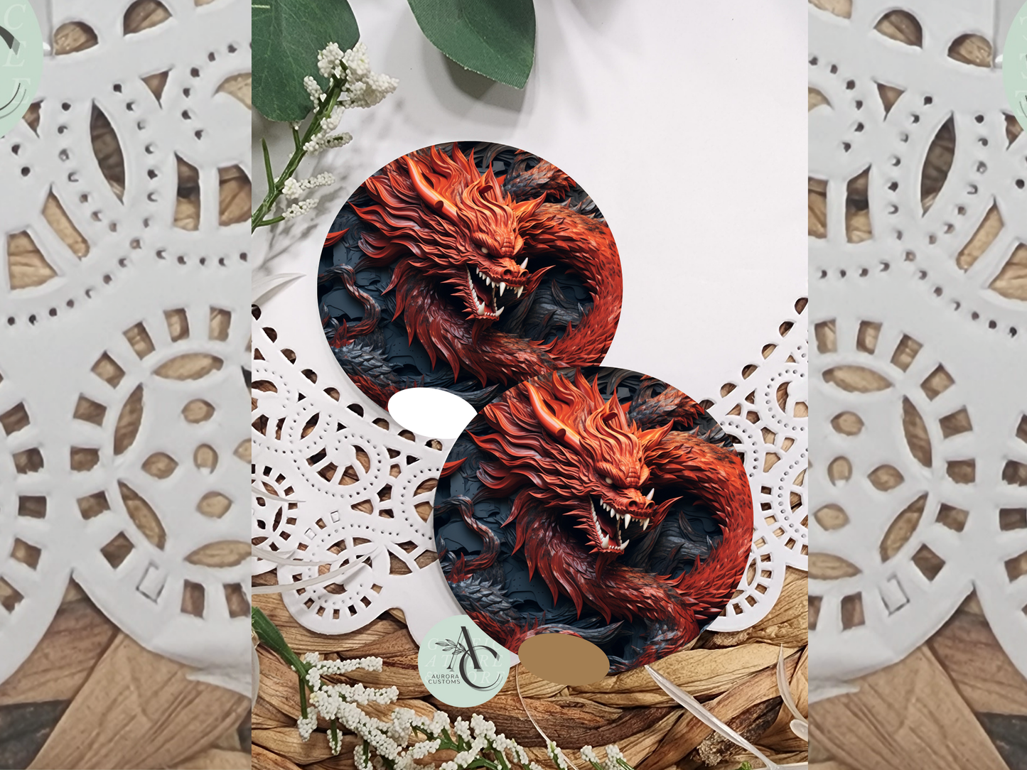 Red Dragon Car Coaster