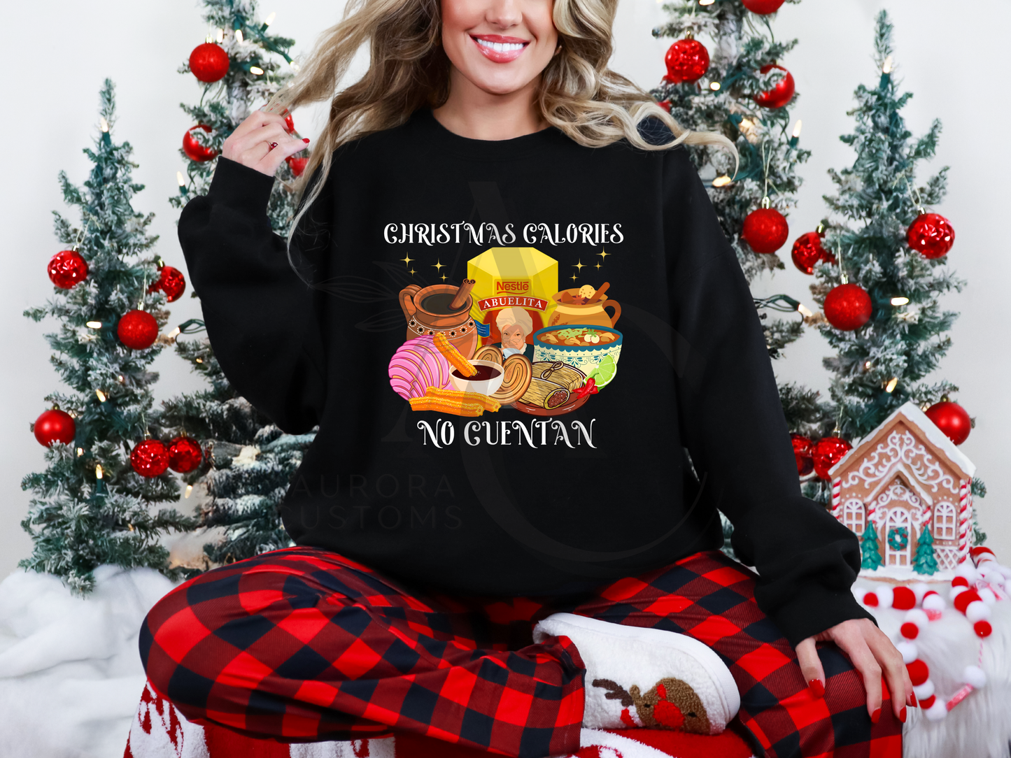 Christmas Calories No Cuentan Crewneck Sweatshirt