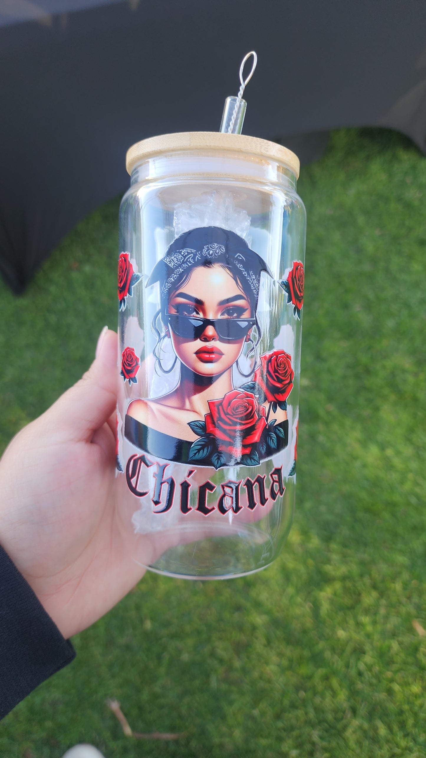 Chicana Glass Can