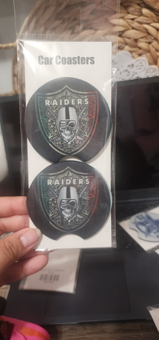 Raiders car coasters