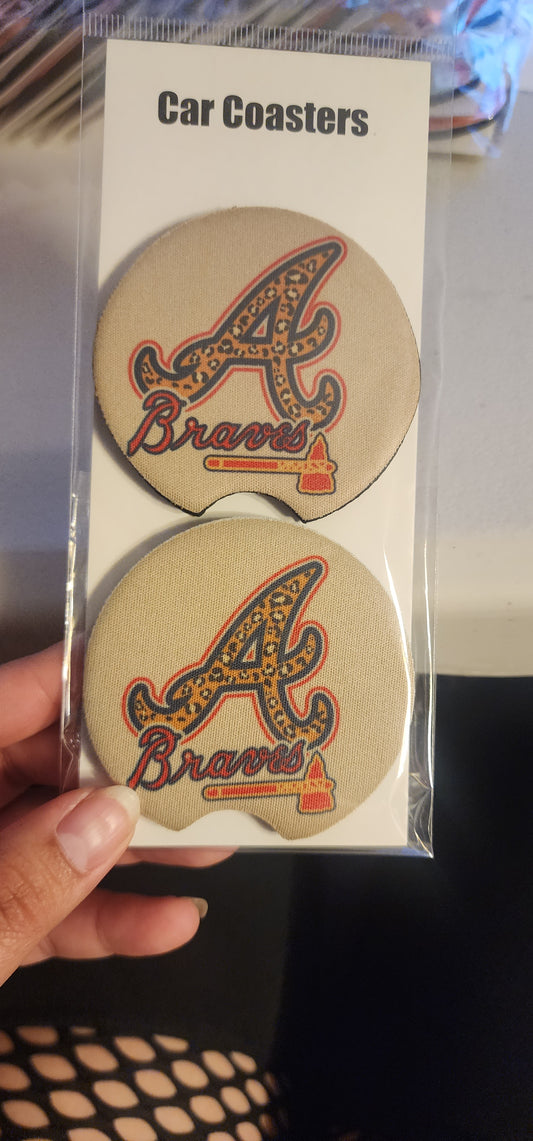 Braves Car Coasters