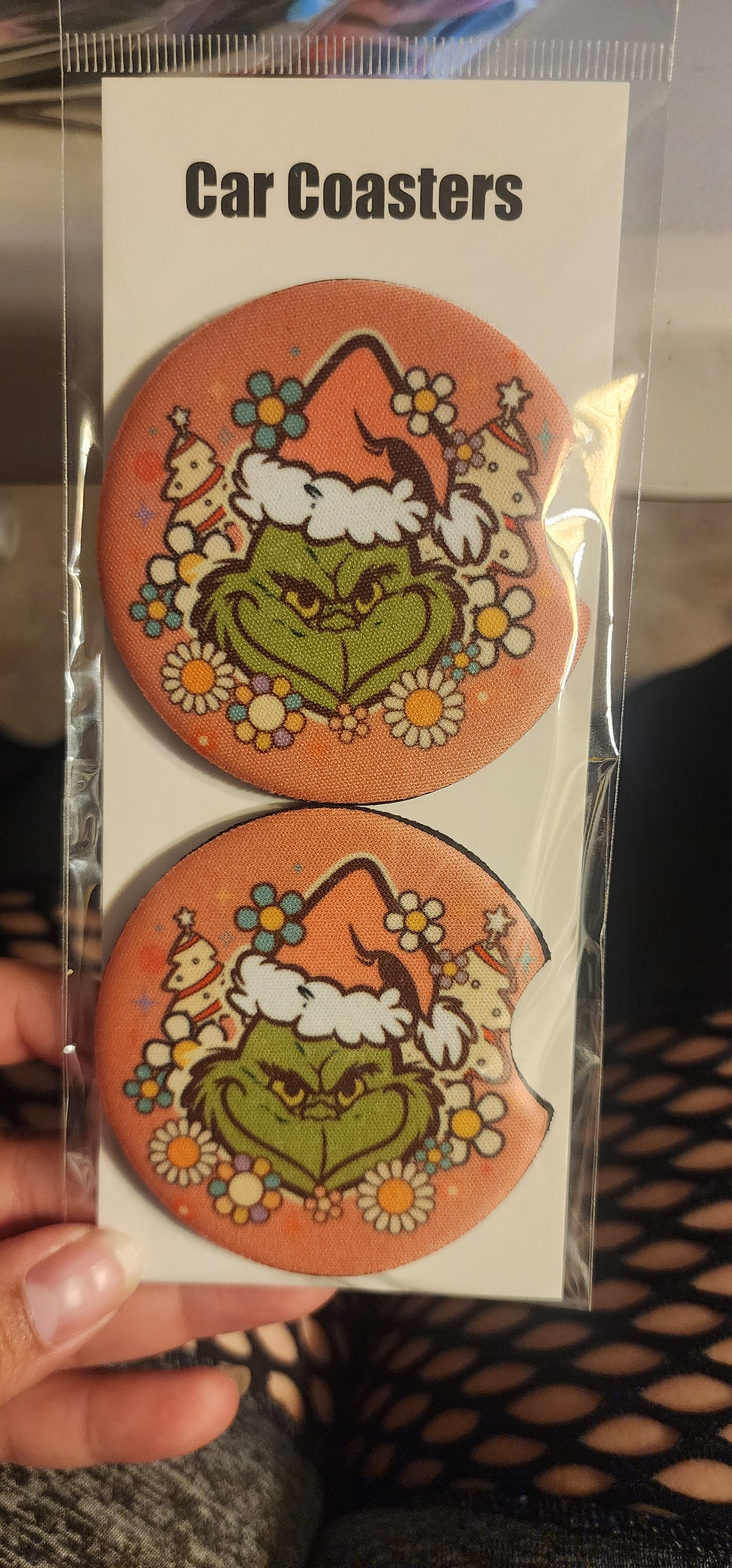 Grinch car coasters